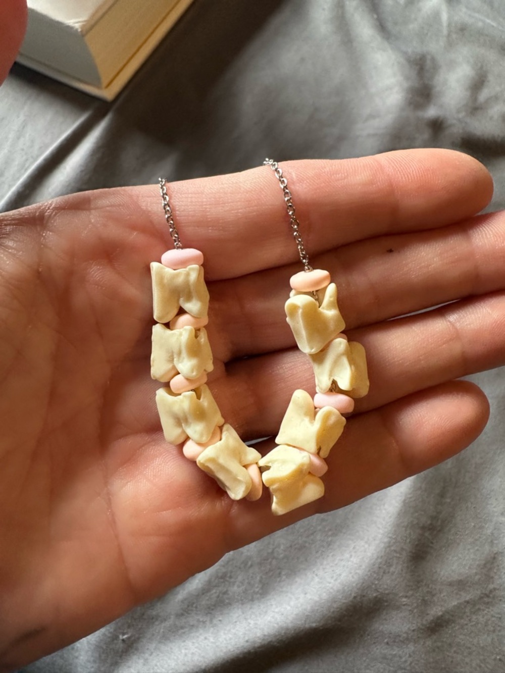 Handmade natural snake vertebrae necklace